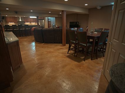 Stained concrete floor