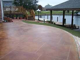 Stained concrete patio