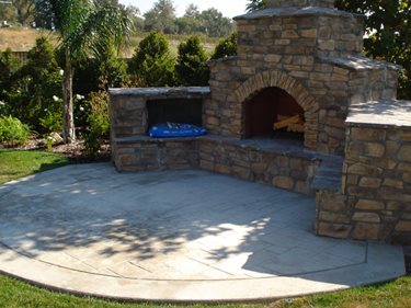 stained concrete patio before