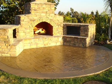 stained concrete patio after