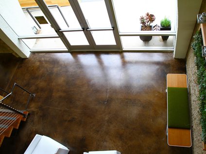 Stained concrete floor